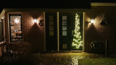 Voordeur kerstverlichting